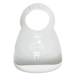 Bavaglino silicone con tasca grigio