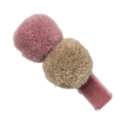 7466 Pinzetta velluto con pompon rosa francia