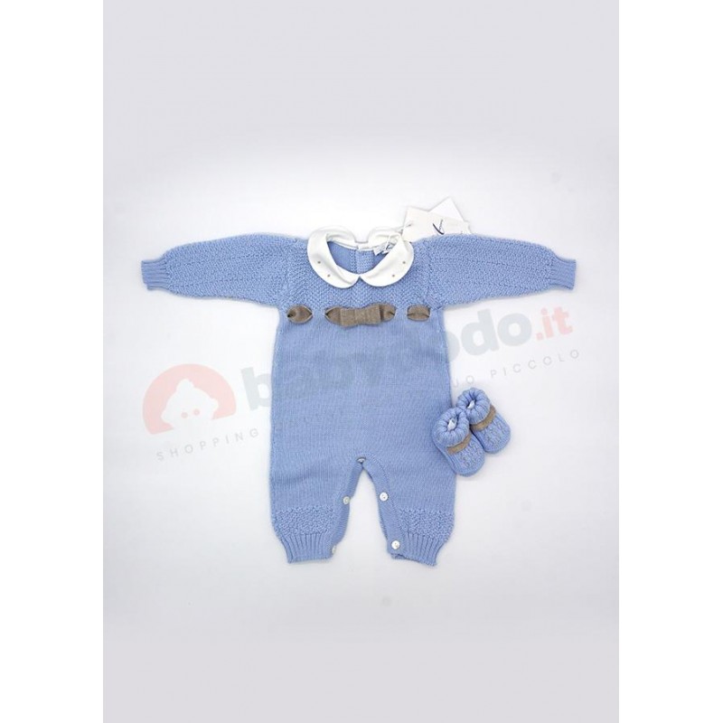 4307 Tutina + babbucce cielo tortora 1m
