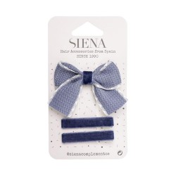 7415 Fermaglio Waffel e 2 velluto azzurro francia