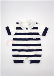 5398 Pagliaccetto filo trecce bianco blu
