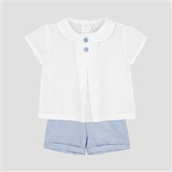 4244 Completo camicia pantaloncino celeste