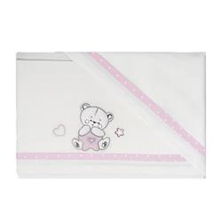 PAR54C Lenzuolino Timmy 3 pezzi carrozzina bianco rosa