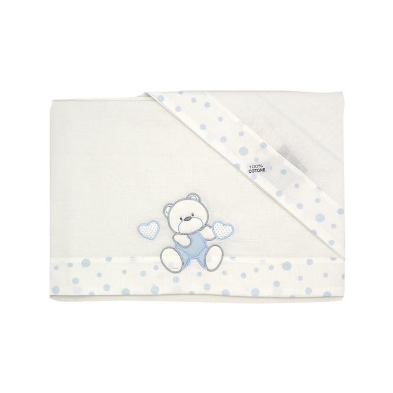 PAR125C Lenzuolino Simpatico 3 pezzi carrozzina bianco cielo