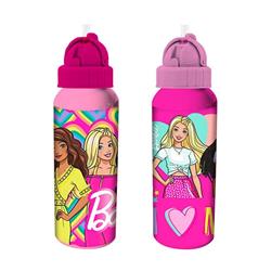 Borraccia Barbie alluminio con cannuccia 550ml assortite