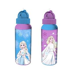 Borraccia Frozen alluminio con cannuccia 550ml assortite