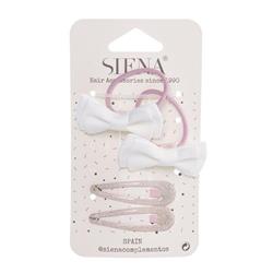 6812 Set 2 elastici 2 pinzette bianco