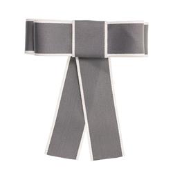 0662 Fermaglio con fiocco largo grigio scuro