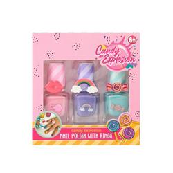 Create It! Candy Set 3 smalti con anelli conf rosa
