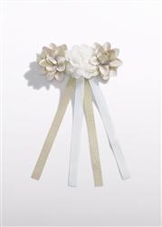 5466.58 Fermaglio fiori panna champagne