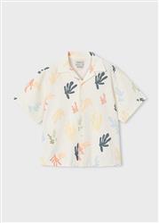 6178.301 Camicia manica corta stampa panna