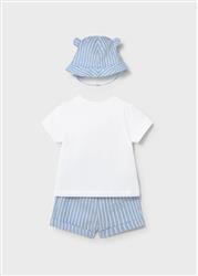 1276.38 Completo pantalone corto e cappello cielo