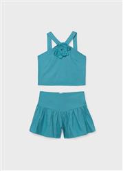 6208.53 Completo short fiore giada