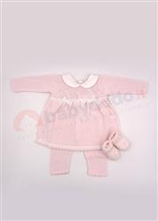 4606.38 Completo 2 pezzi + babbucce rosa bianco
