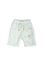 1166 Short lino look stripe acqua