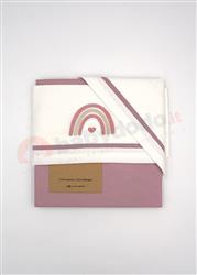 Rainbow Set Lenzuola Carrozzina panna rosa 90x120 3 pezzi