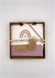 Rainbow Set Lenzuola Carrozzina panna rosa 90x120 3 pezzi