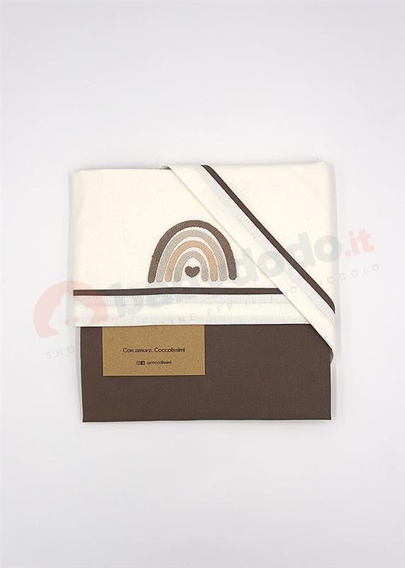 Rainbow Set Lenzuola Carrozzina panna moka 90x120 3 pezzi