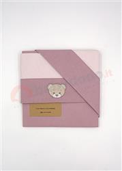 Teddy Set Lenzuola Carrozzina panna rosa 90x120 3 pezzi