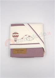 Balloon Set Lenzuola Lettino panna rosa 120x180 3 pezzi