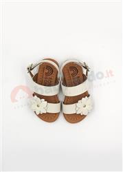 1013c Sandali pelle fiore bianco