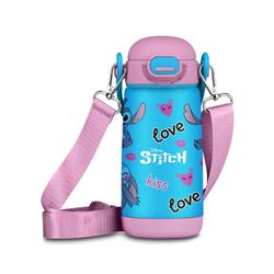 Borraccia Stitch azzurro con tracolla