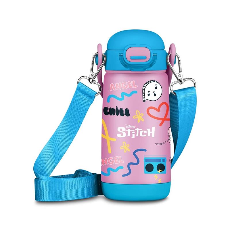 Borraccia Angel Stitch Rosa con tracolla