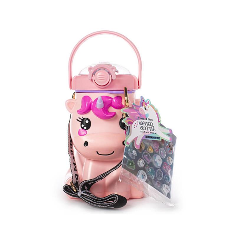 Borraccia Sagomata Unicorno con stickers