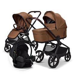 Trio Moon Resea Fold Cognac con Seggiolino Cosmo Black